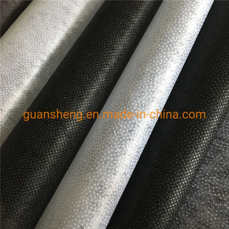 Made in China High quality/High cost performance Non-Woven Interlining Basic Fabric Fusible Interlining Fabric Made of Nylon and Polyester White Black Charcoal Col