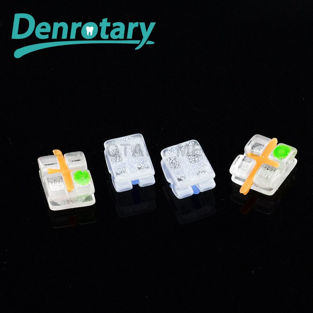 Denrotary Dental Equipments Teeth Braces Clear Ceramic Orthodontic Sapphire Bracket Monocrystal Teeth Braces