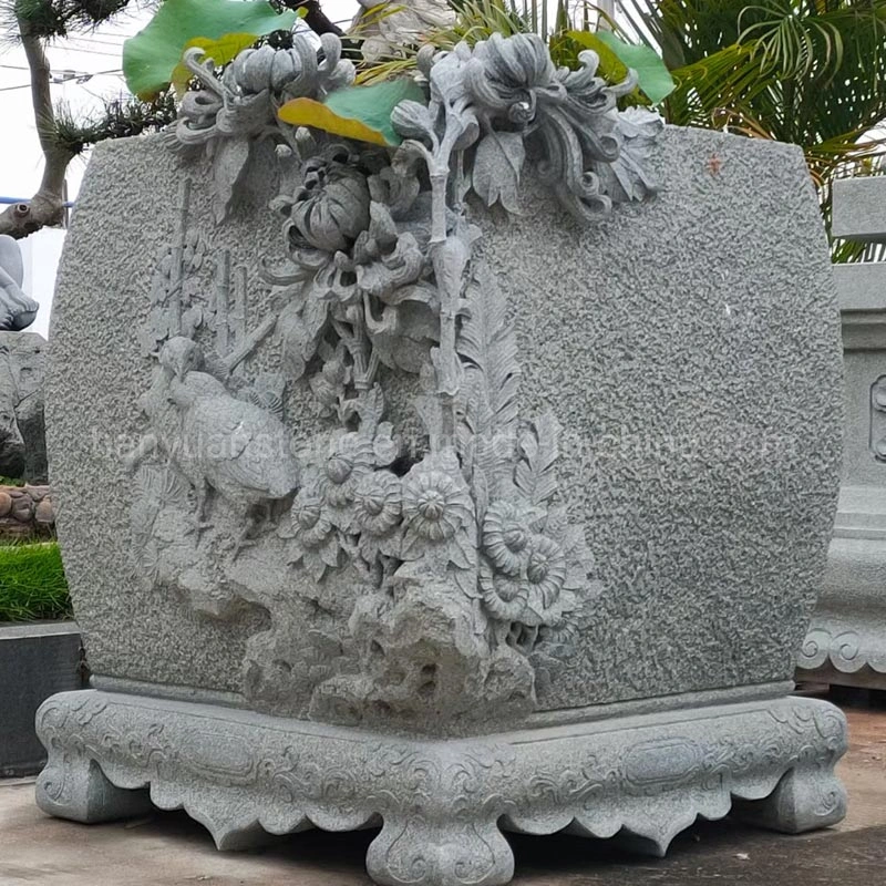 Custom Granite Flower Pots Natural Stone Planters for Park Decoration