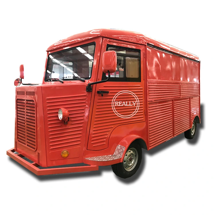 Vintage Food Trailer 4800mm Length Mobile Food Cart for Sale Stainless Steel Food Trucks Electric Food Car