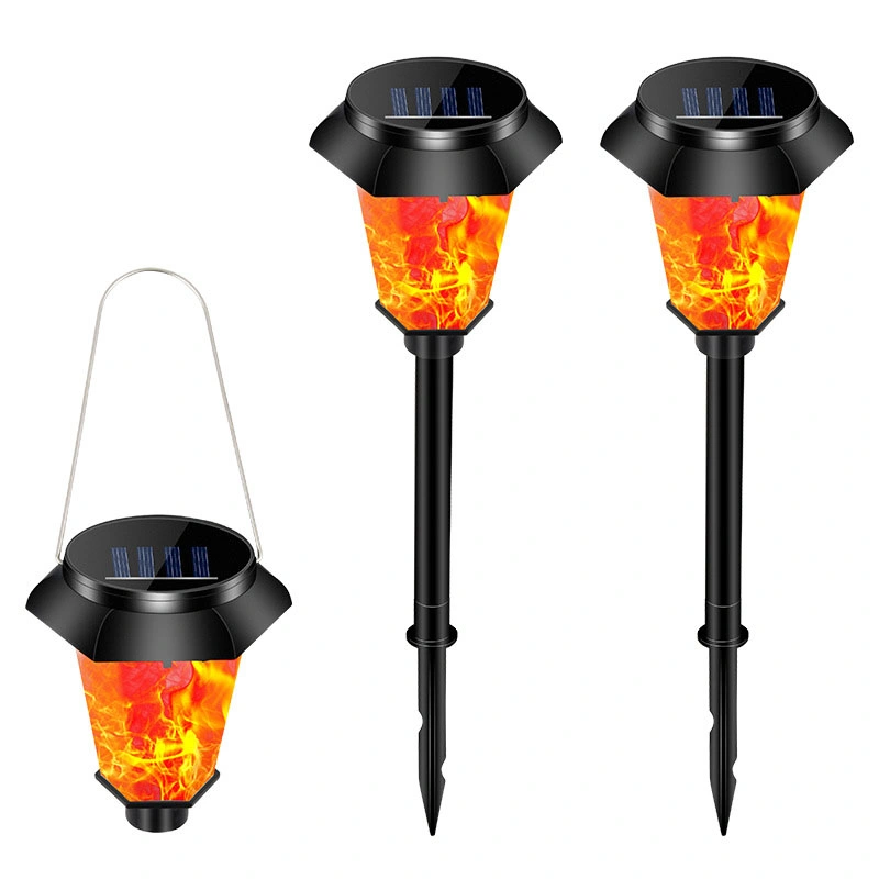 New LED Outdoor Landscape Lighting Waterproof Solar Garden Decoration Flashing Flame Light LED Outdoor Flame Lawn Lamp