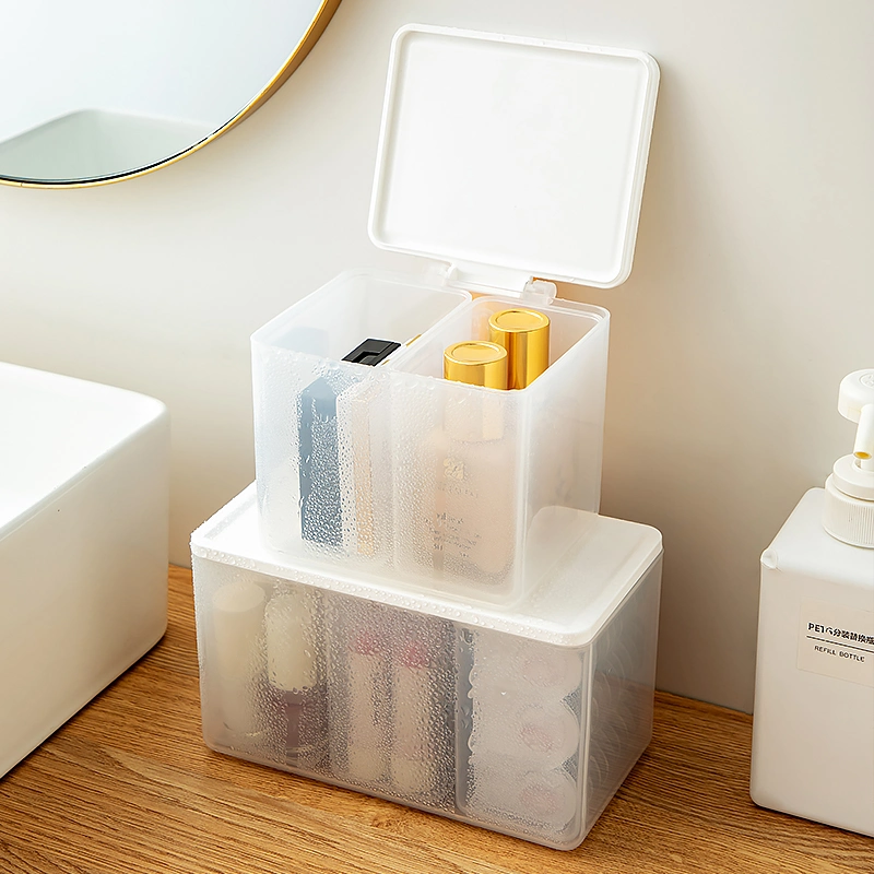 Plastic Makeup Swab Storage Container Multifunctional Compartmentalized Storage Box