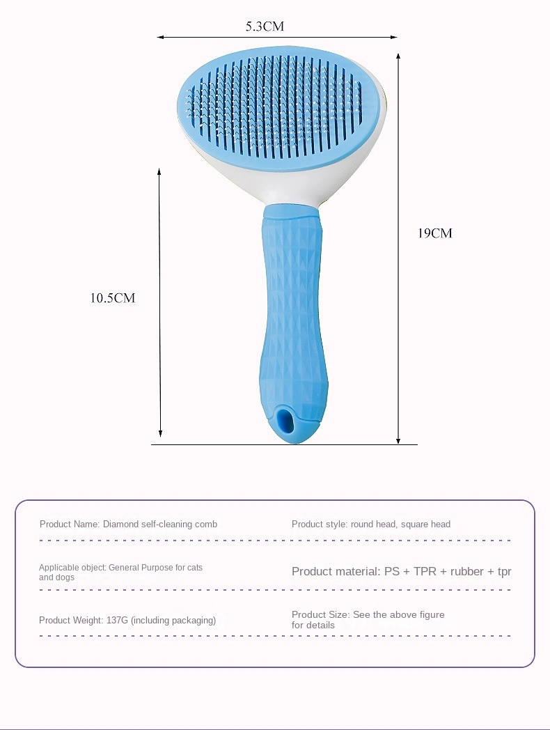 Pet Hair Brush Comb Cleaning Beauty Comb Knotting Comb Automatic Hair Removal to Floating Hair Cleaning Supplies