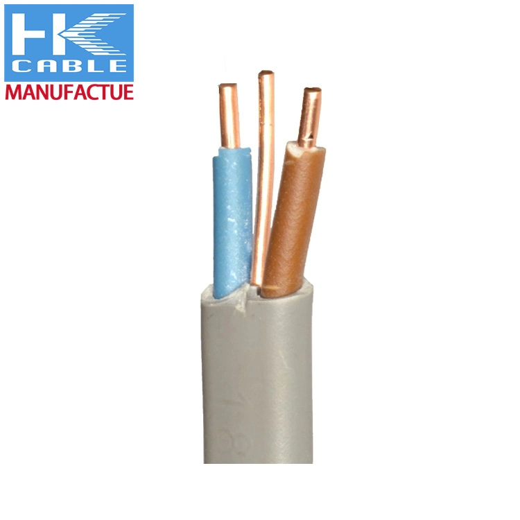 Flat Electrical Wire 2X1.5mm2+1 Copper Conductor Twin and Earth Cable 6242y Twin and Earth Cable