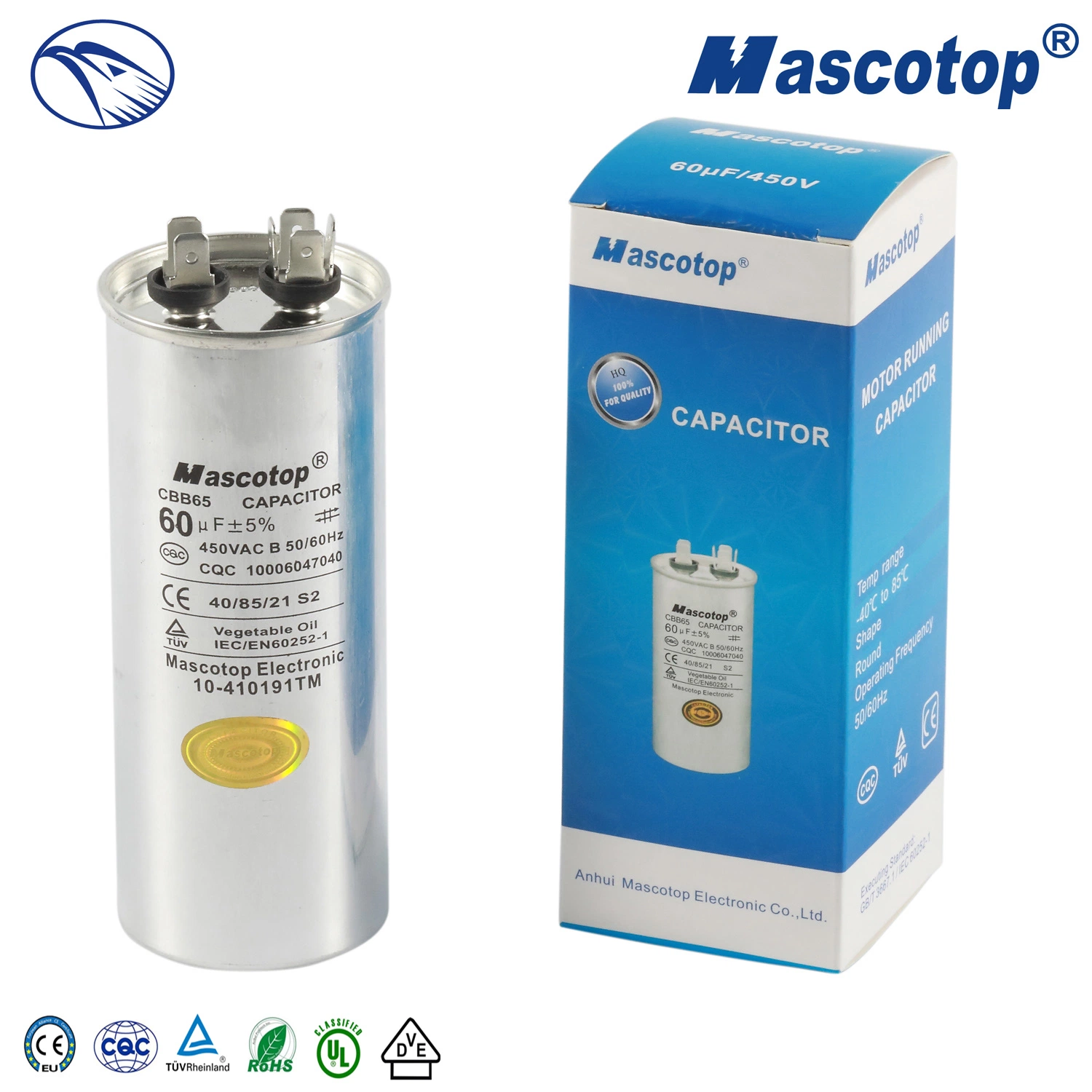 Cbb65 Air Conditioner Aluminum Round Capacitor in Stock