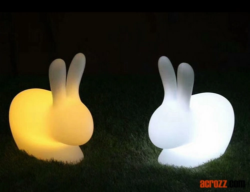 Cheap Outdoor Glowing LED Colorful Rabbit Landscape Lighting Lamp Decoration