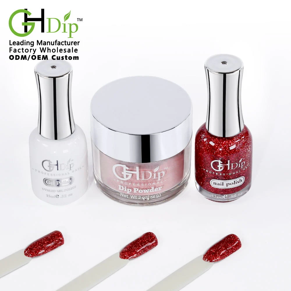 Sistema de Belleza de uñas Color Match 3 en 1 Match Acrílico Polvo de inmersión de basura de uñas