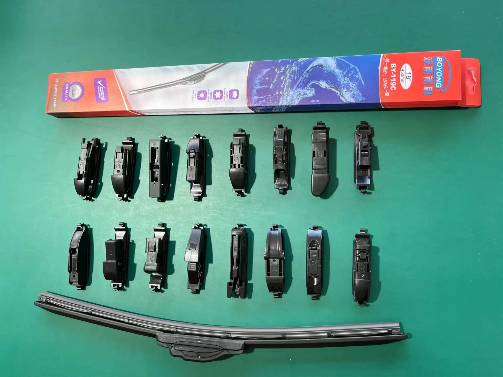 by-119c Soft Wiper Blade with 10 Adaptors Fitting for 99% Cars