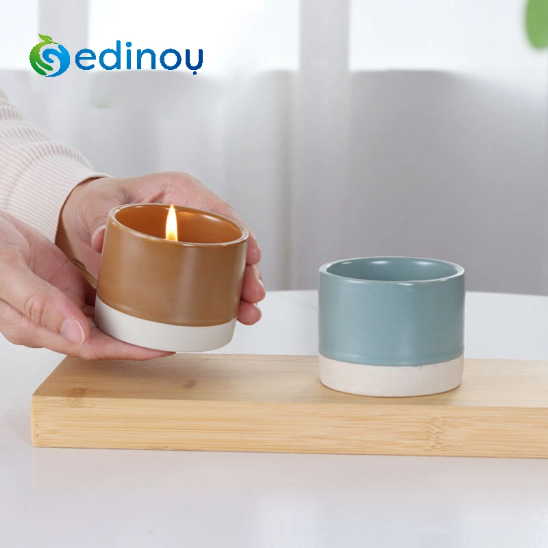 Customized Holiday Gift Candles Eco-Friendly Scented Multi-Color Ceramic Candle Holder