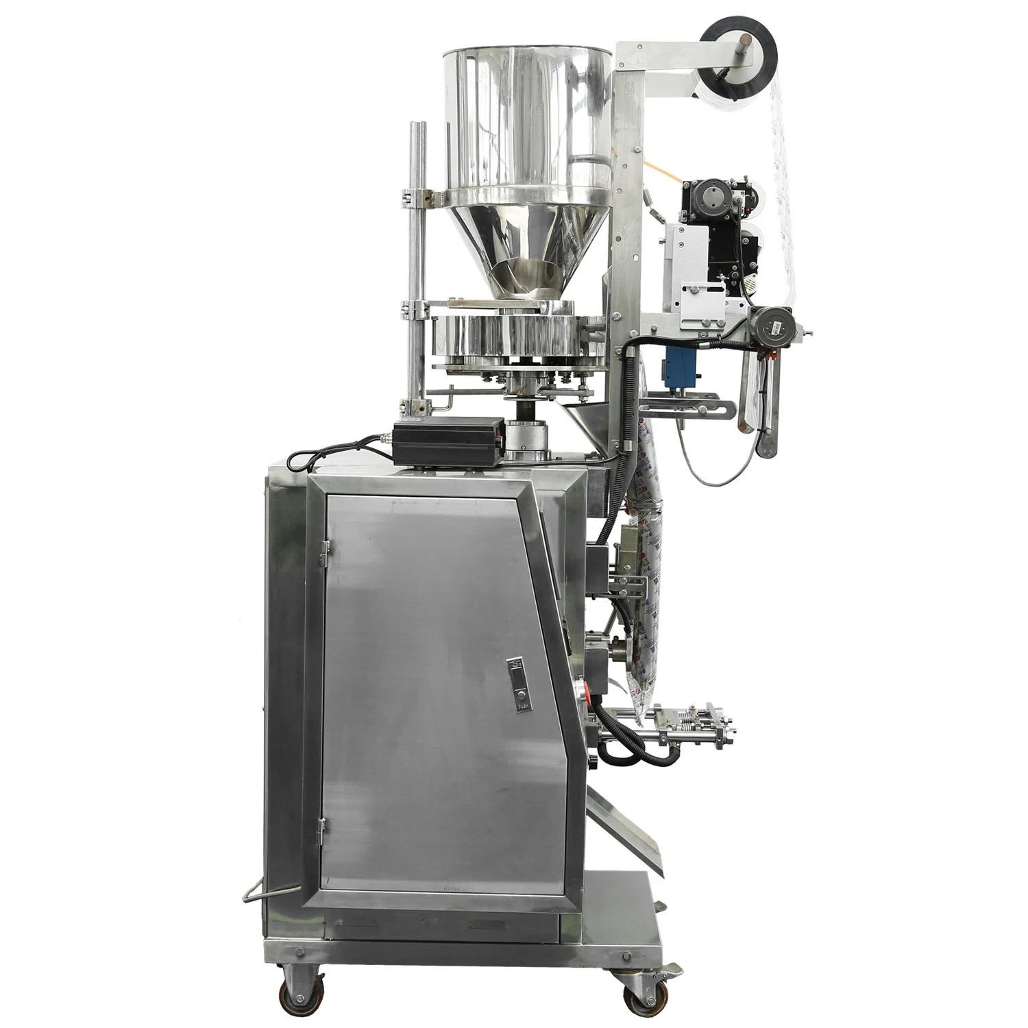 Máquina de enchimento e embalagem automática de pequenos sachês Vffs para café/açúcar/sal/feijão/doce/semente/tempero/noz/lanche/grão/fruta seca/racão para animais.