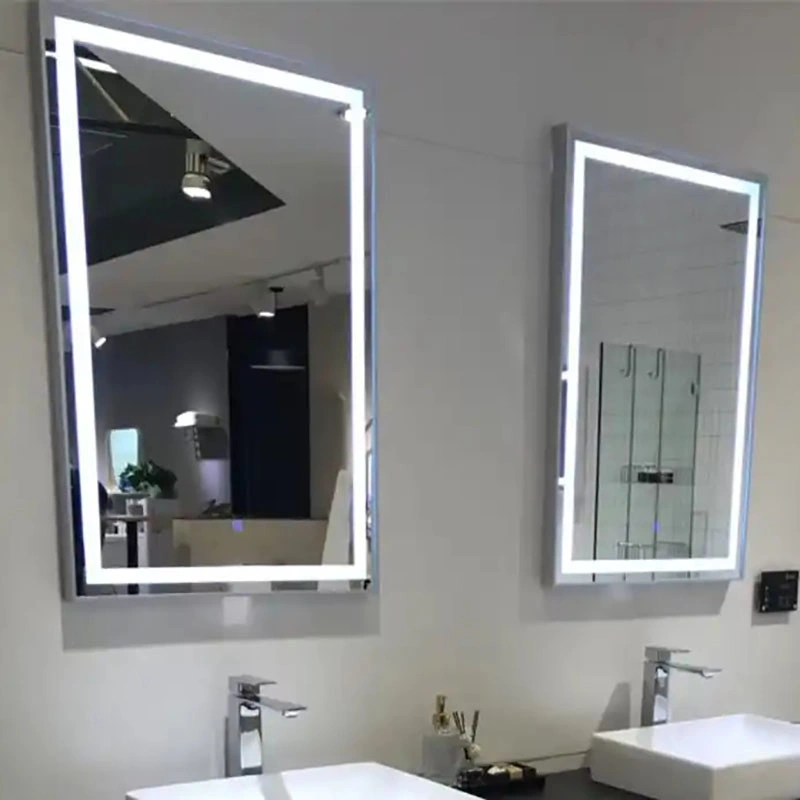 Penso decorativo de Piso grande moderno em madeira com acabamento Diamond Diamond Square com espelho de chão de design leve LED