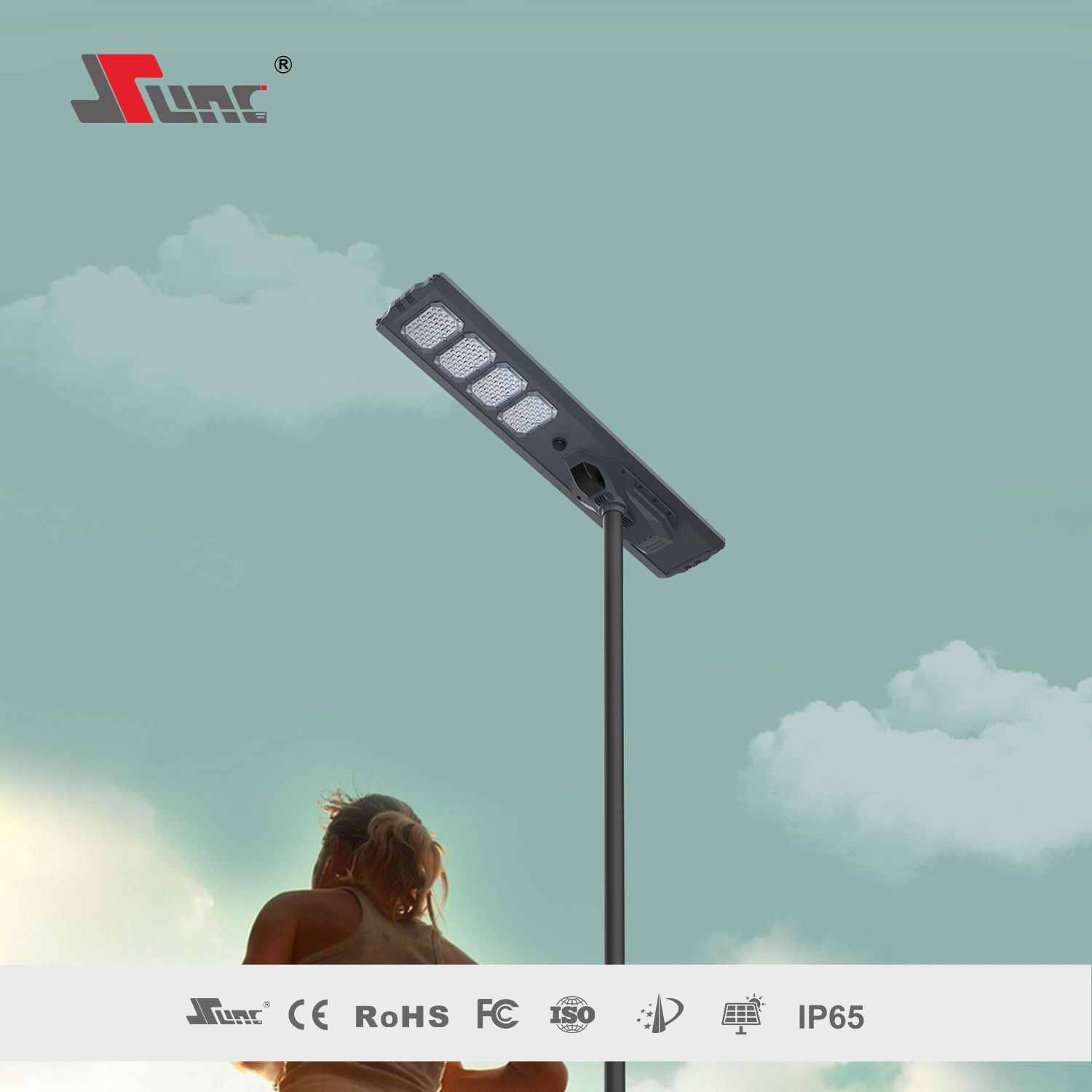 Aluminio para exteriores 300W Smart Solar Street Light con cámara opcional Para la función de monitorización