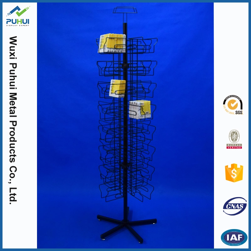 Iron Wire Form Holder Free Standing Floor Plastic Retail Cups Rack Display (PHY2032)