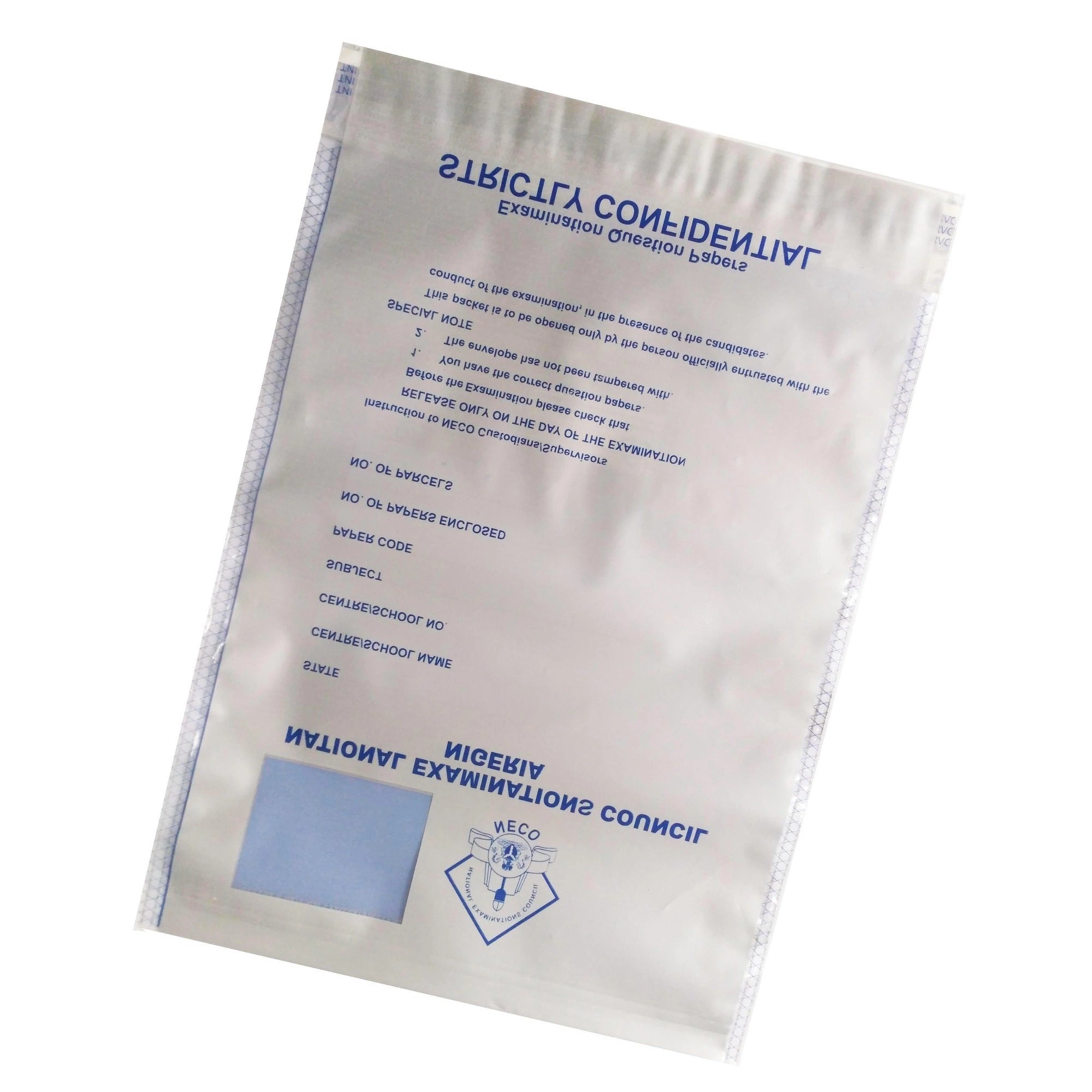 Manufacturer with Unique Barcode Government Election Tamper Proof Security Bag