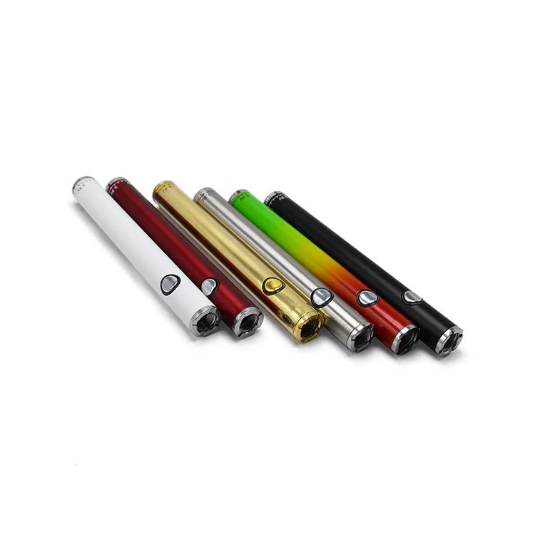 Custom Color 510 Thread Bottom Twist 3.3V-3.8V-4.3V-4.8V Variable Voltage Preheat Slim Vape Pen Battery 350mAh Capacity