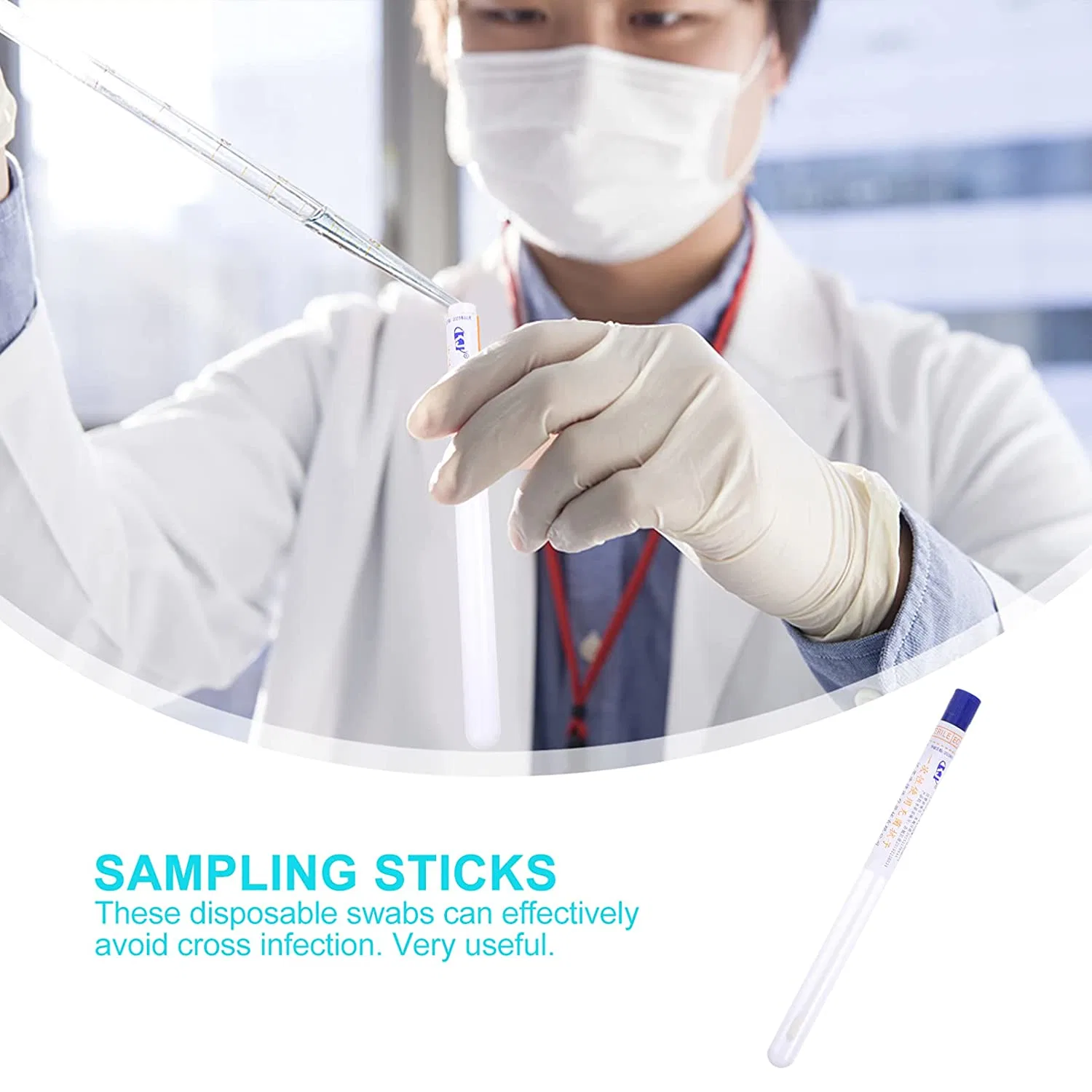 Factory Price Disposable Cotton Swabs Medical Female Sterile Transport Specimen Cotton Swab