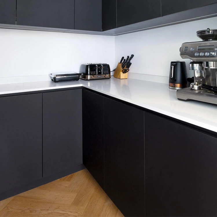 Elektronische Küchenmöbel Erweiterbare Küche Insel Matt Schwarz Moderne Küche