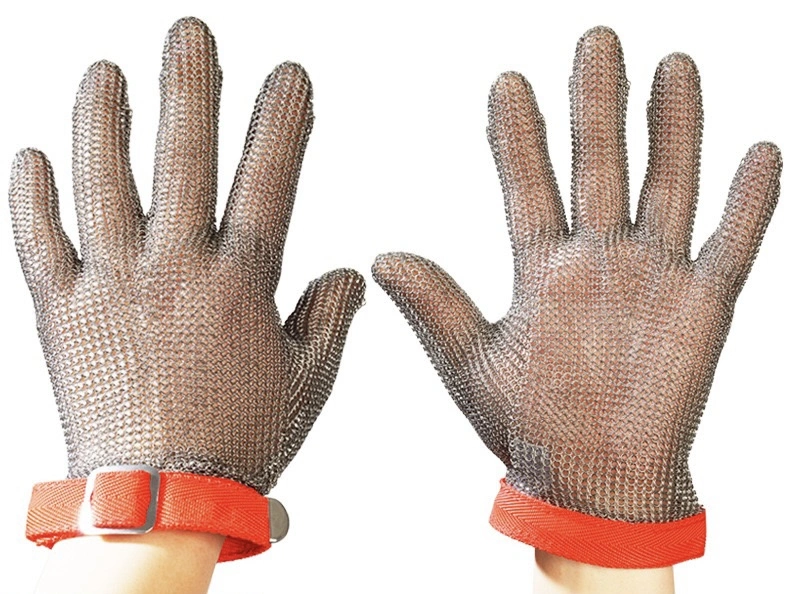 304L China Mail Mesh Iron Cut Resistant Food Grade Butcher Metal Level 5 Stainless Steel Ring Glove