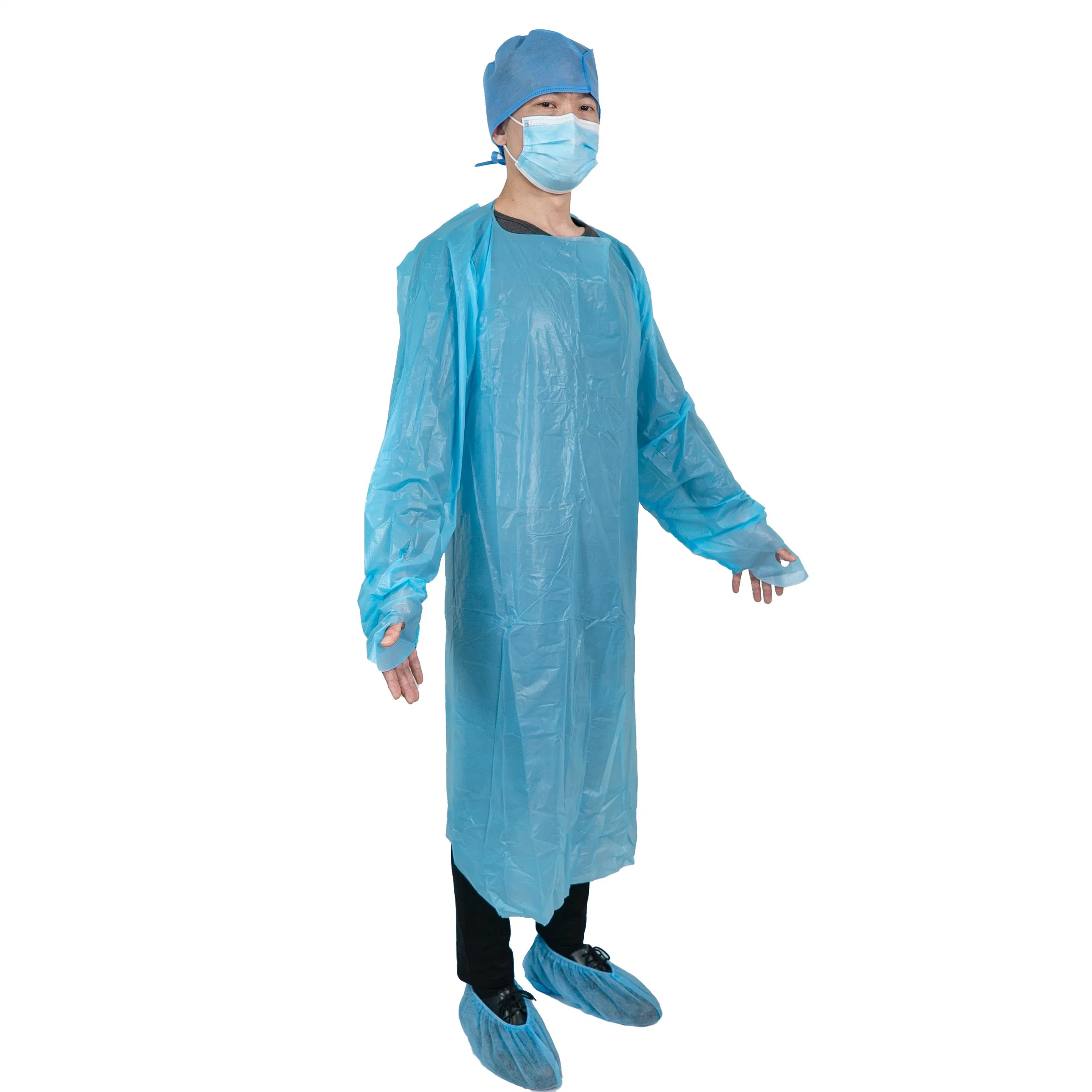 Professional Disposable Nonwoven Patient Gown CPE Waterproof Oilproof