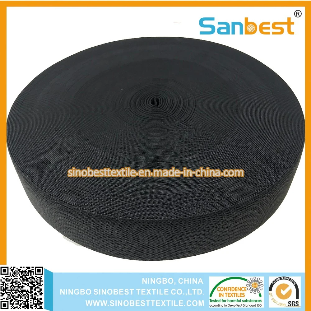 100% High quality/High cost performance Black Elastic Webbing for Garments