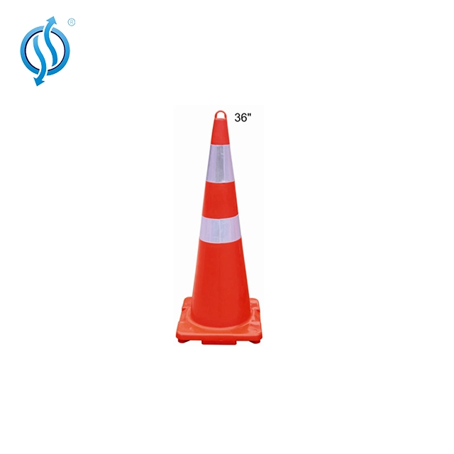 O PVC durável 2 cones de segurança do tráfego do Colar refletivo com cone do topo da cadeia de barreira de estrada