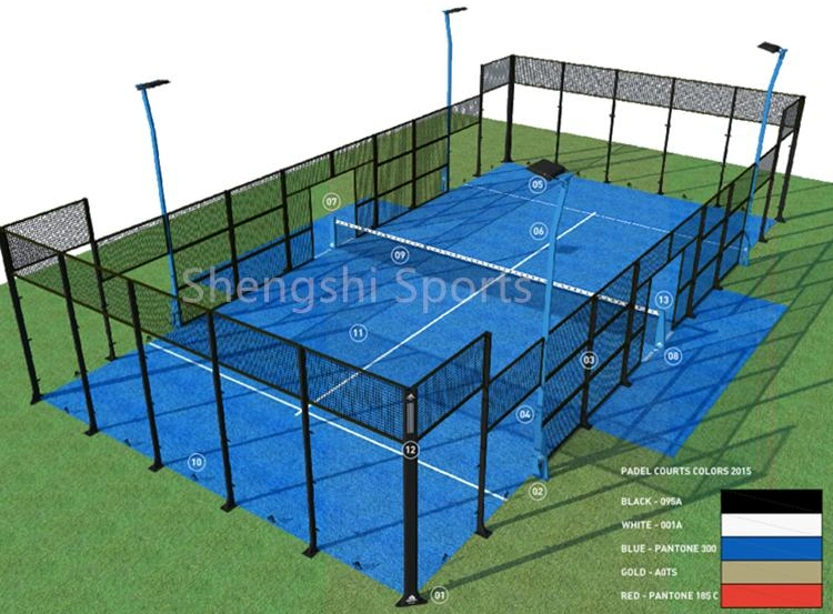 2023 Top-Quality Tennis Court Supplier Sports Court Equipment Indoor-Outdoor Sports Panoramic Padel Tennis Court Tennis Sport Equipment