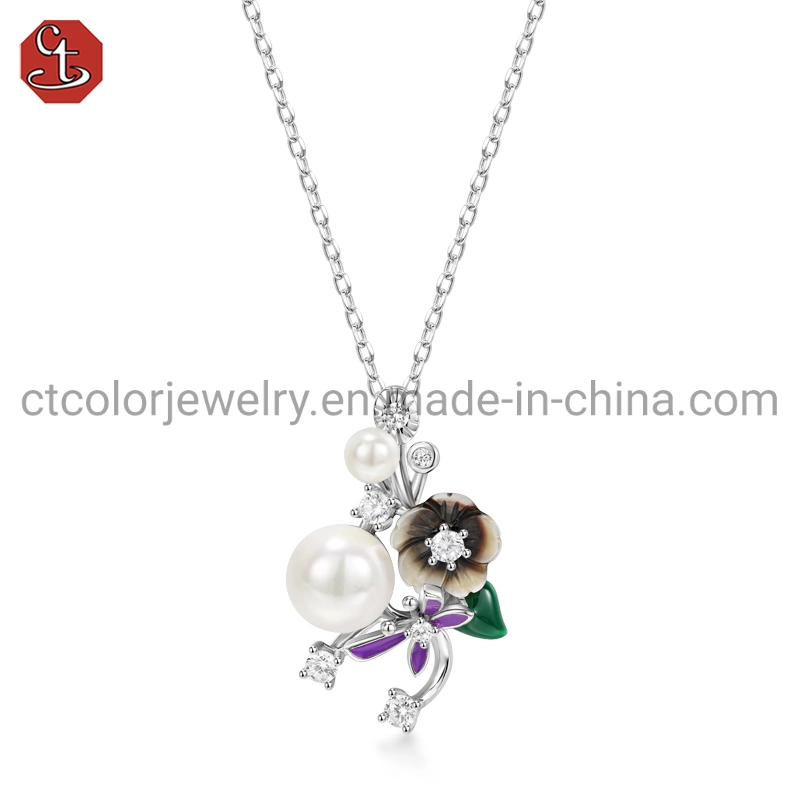 مصنع الجملة 925 Sterling Silver Fashion Jewellery أنيق عقد مجوهرات للفتيات