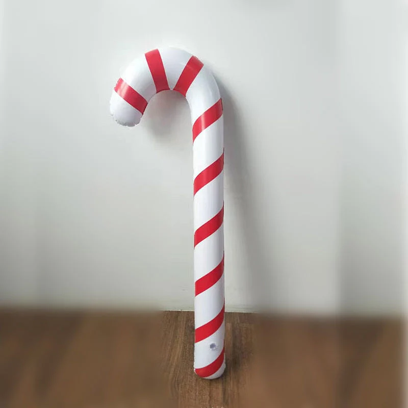 Cross-Border Hot-Selling PVC Inflatable Christmas Cane Children's Blowing Cane Christmas Interactive Toys for Children