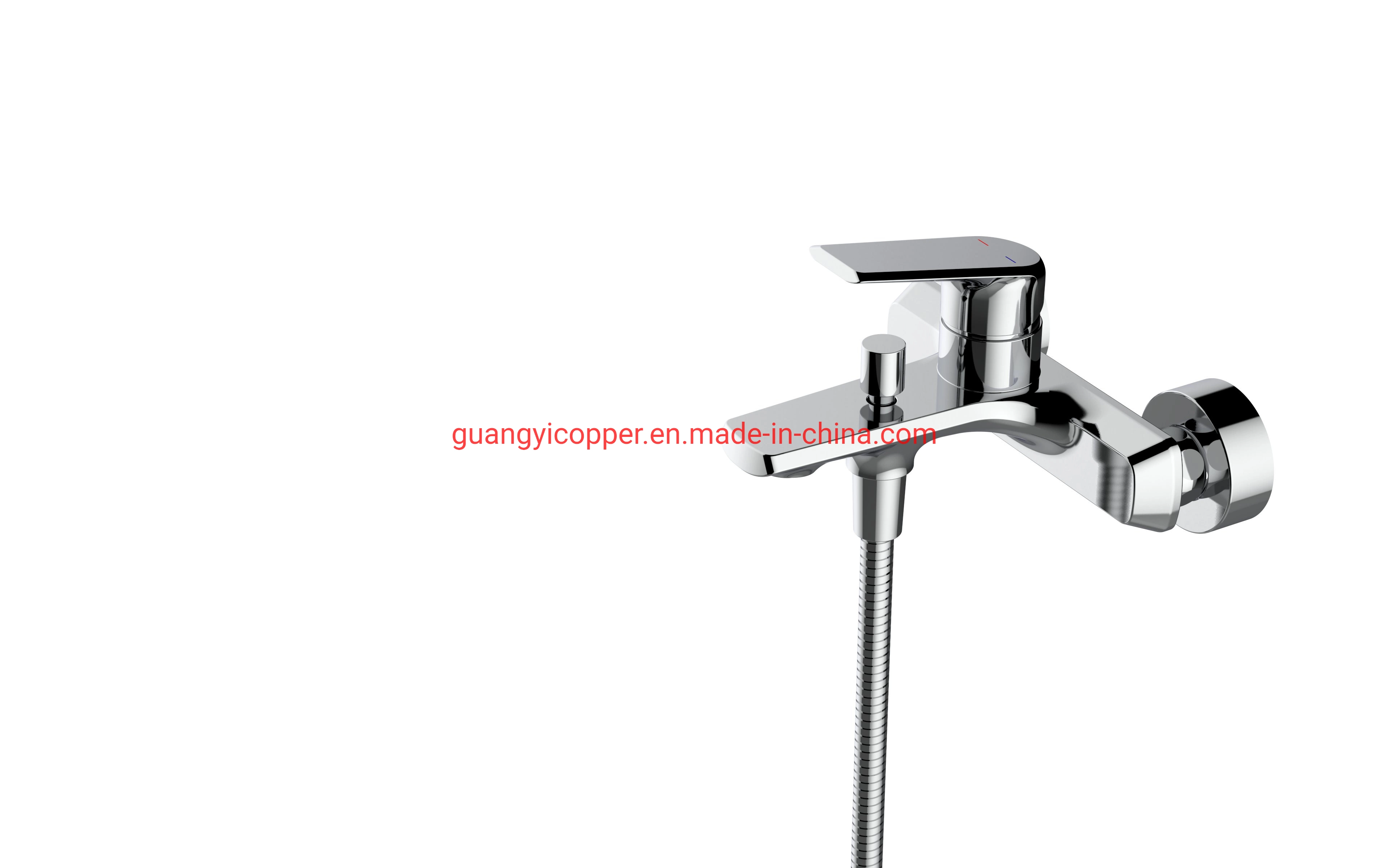 Superior Quality Brushed Gold Wall Mounted Bath Shower Mixer Faucet Tap for Bathroom