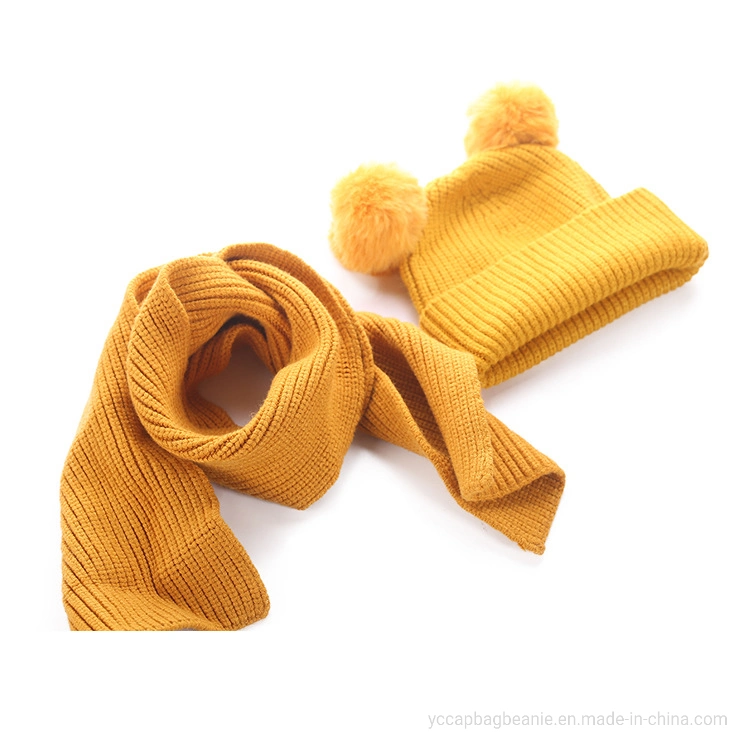 La moda invierno Ocio Niños Los niños conjunto de bufanda Gorro de punto