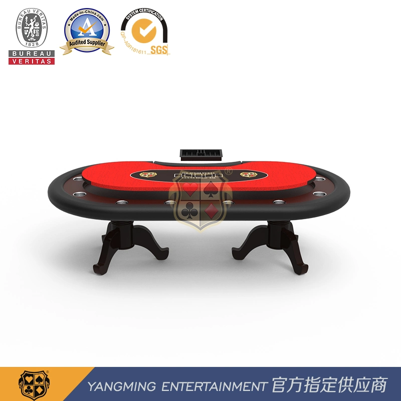 Customized Solid Wood Casino Table Tiger Shaped Poker Club Games Competitions