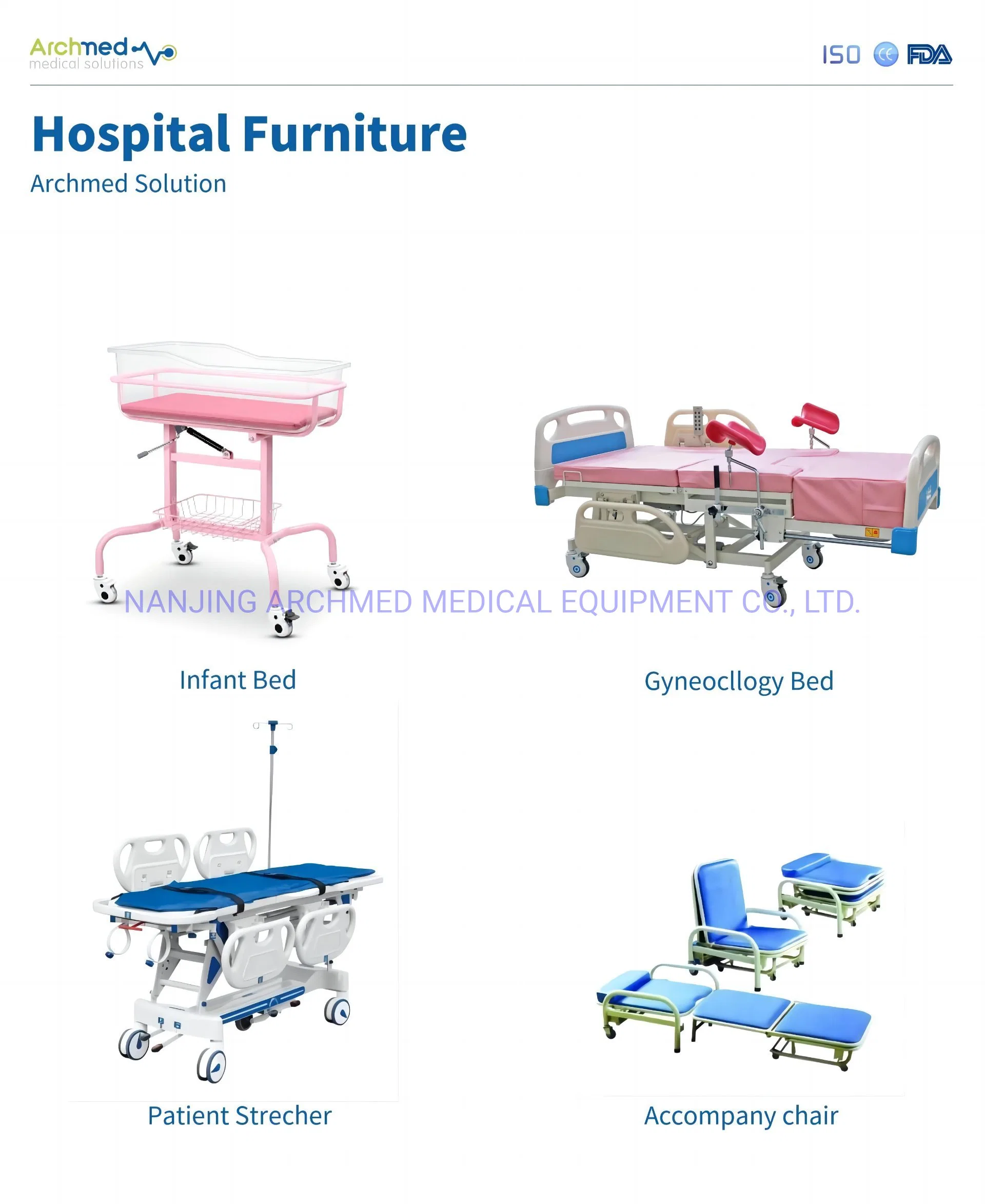 المعدات الطبية أثاث المستشفى كرسي الأمراض الدوامة الرضع سرير المريض ستراشر كرسي