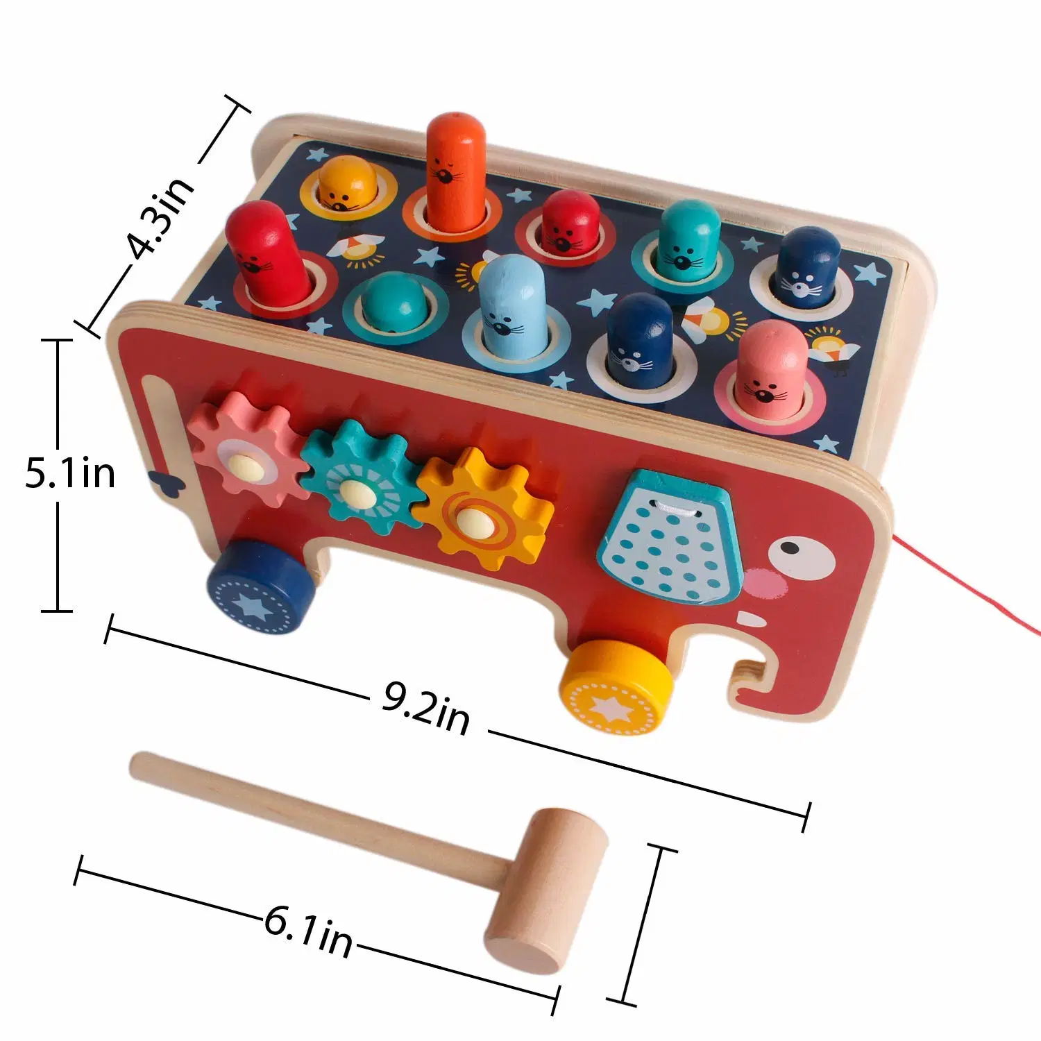 Hot Sale Whack Mole Game Toys for Toddlers Wooden Hammering Educational Toy