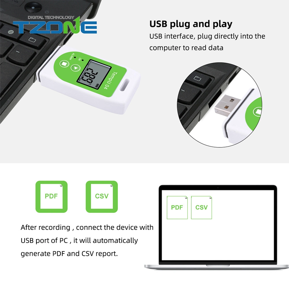 Temperature Humidity Data Logger LCD Display Temp/Rh USB Data Recorder 32000 Data