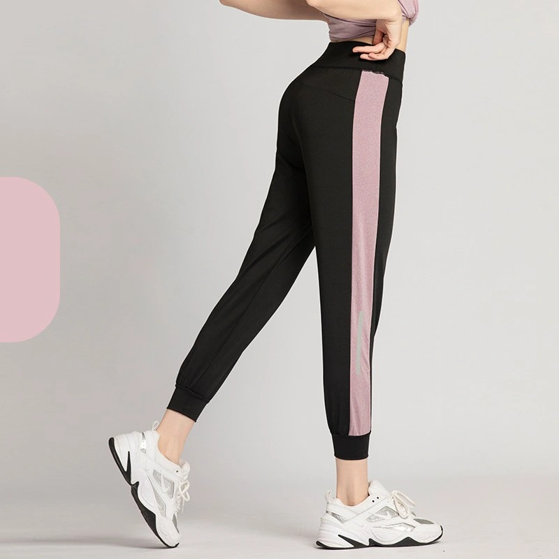 Women's Summer Side Reflective Strip Running Fitness Yoga Trousers