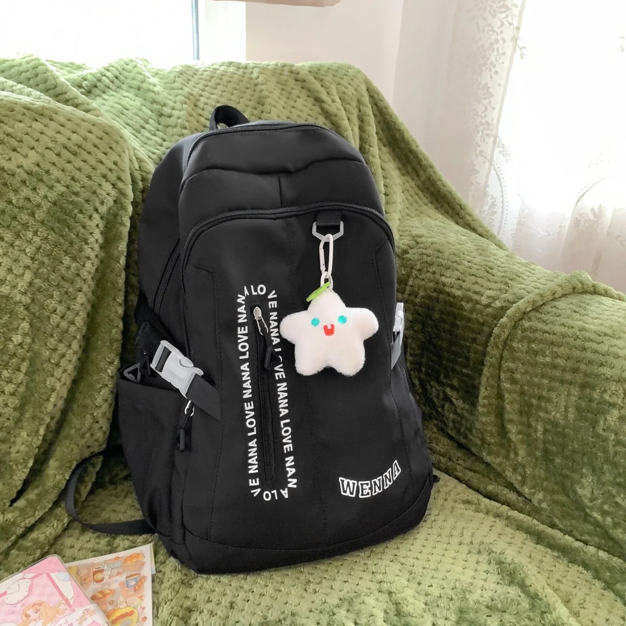 New Fashionable College Student Backpack Ins Simple School Bag