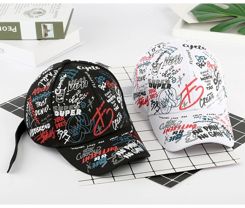 H0002 Fashion Adjustable Women Baseball Cap Unisex Hip Hop Men Snapback Hats Graffiti Hat