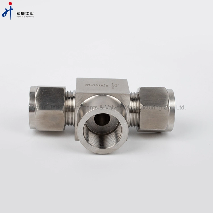 SS316 Tube Female Branch Tee Type Tube Union Adapter for Instrumentation