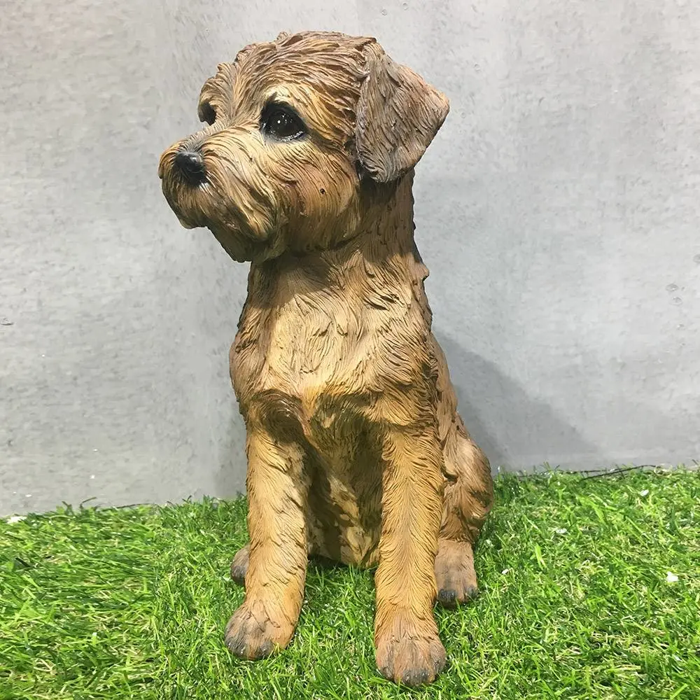 Resina personalizada realista Perro Artesanía Jardín ornamentos Inicio Estatua de animales Escritorio decoración Artesanía Folk