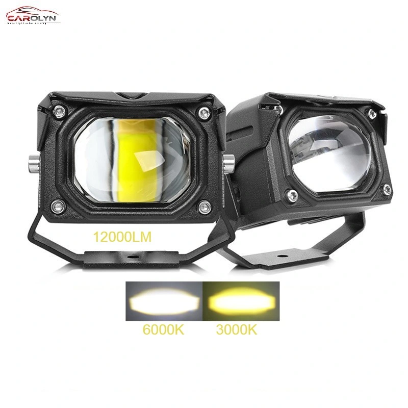U9 Plus Spotlights LED Motorcycle LED Headlight Laser Lights Dual Color Driving Fog Projector Lens LED Motor Auxiliary Work Lamp
