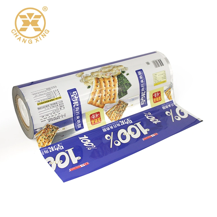 Vivid Printing Plastic Cracker Biscuit Flow Pack Wrapper Roll Film