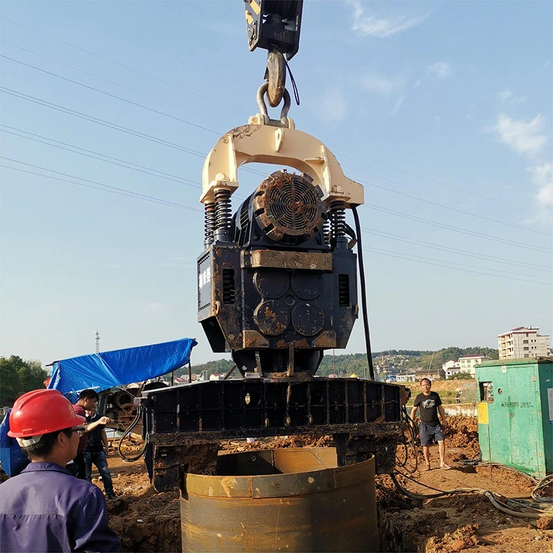 Martelo vibratório elétrico de alta potência para afundamento e extração de estacas