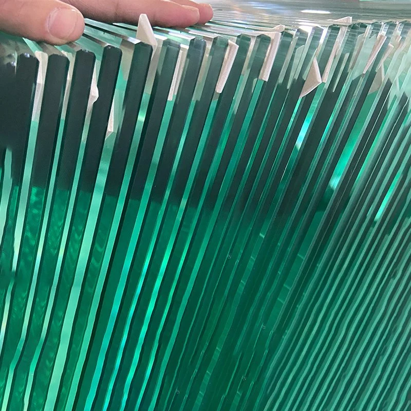 8mm 10mm 12mm 15mm Thickness Green Color Double Glazing Tempered Glass for Outdoor Building Door