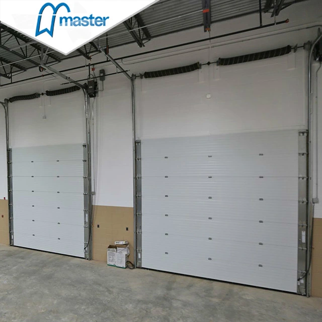 Automatic Fireproof Steel Overhead Sectional Industrial Doors with Windows