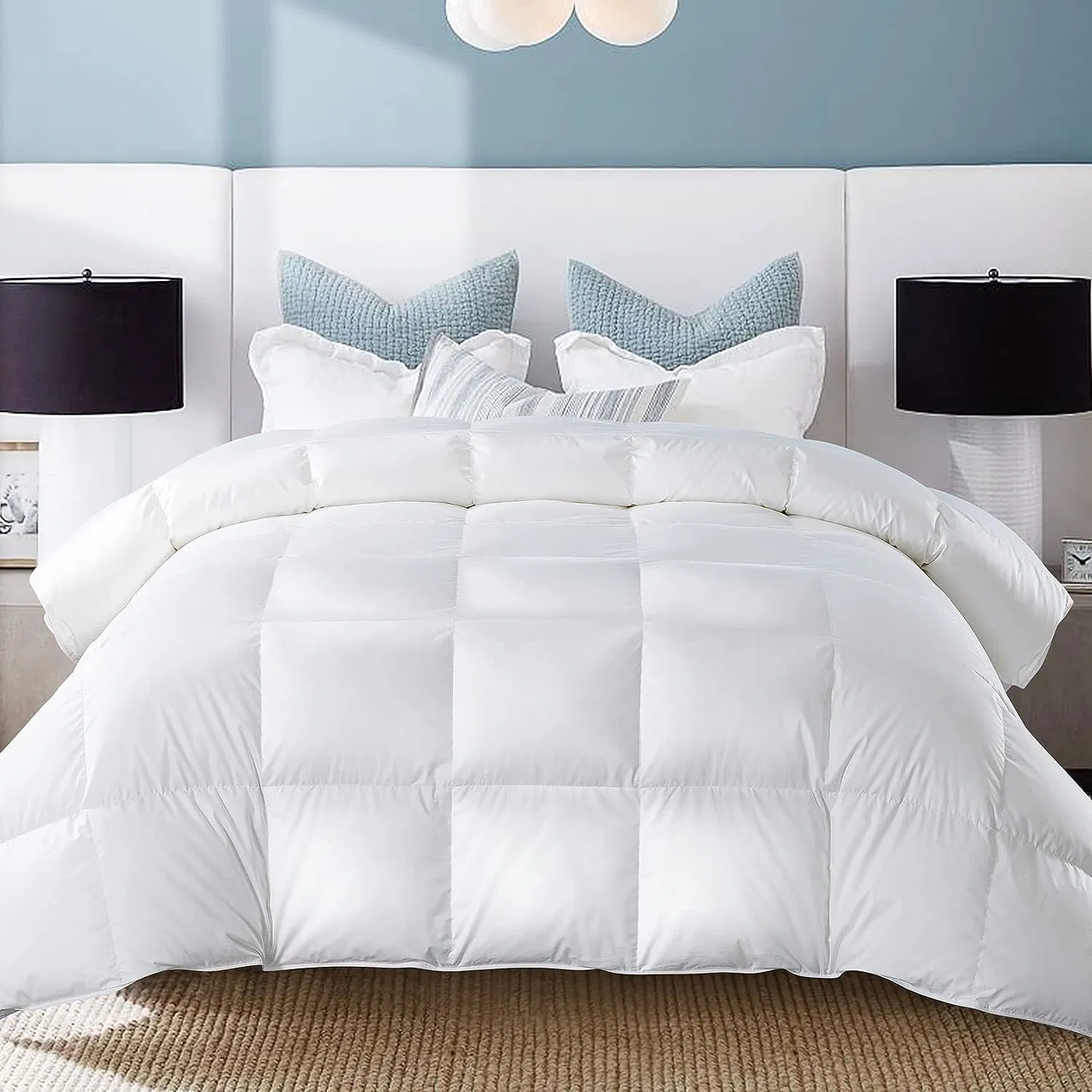 Atacado Casa tecido Branco Goose Down cama Quilt sets King Cama Quilt capa Queen King duvet