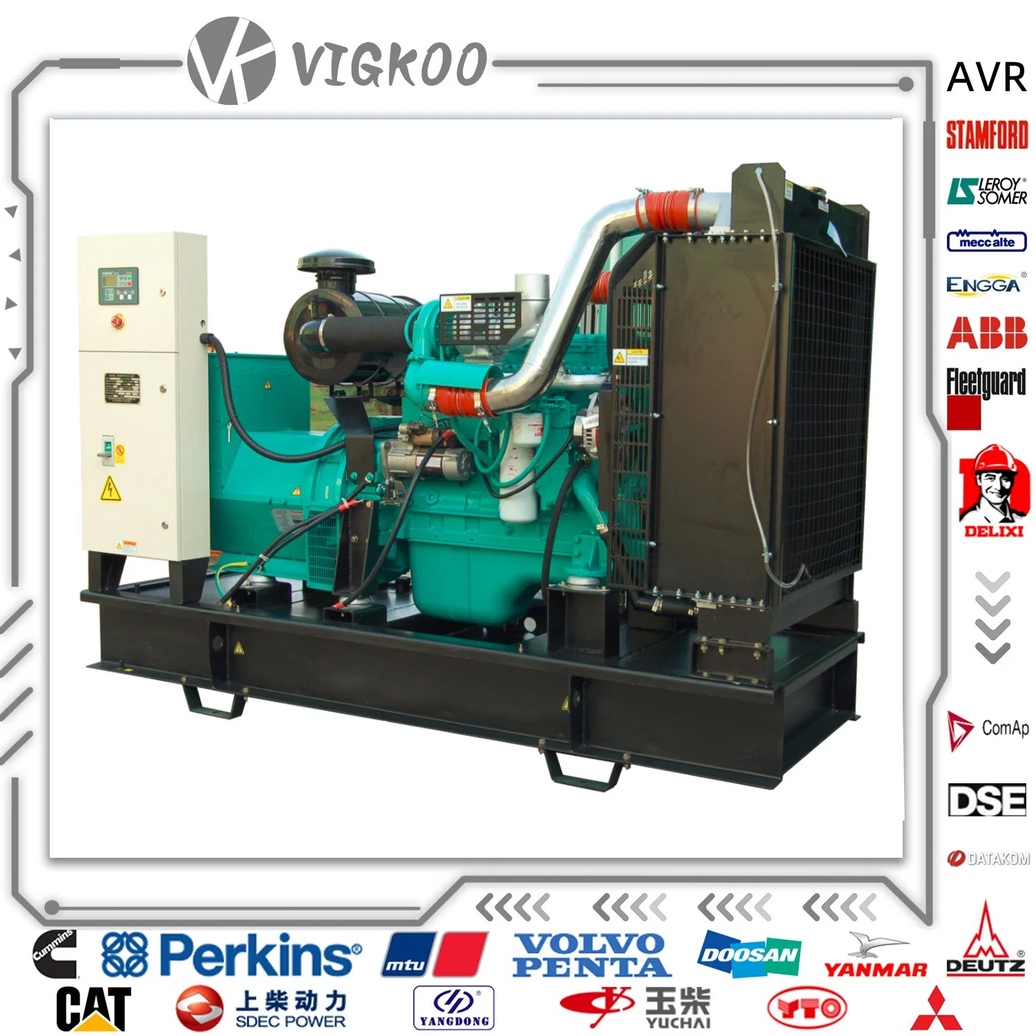 Electric Power 20 kVA to 2400 Kw Open Diesel Generating Set