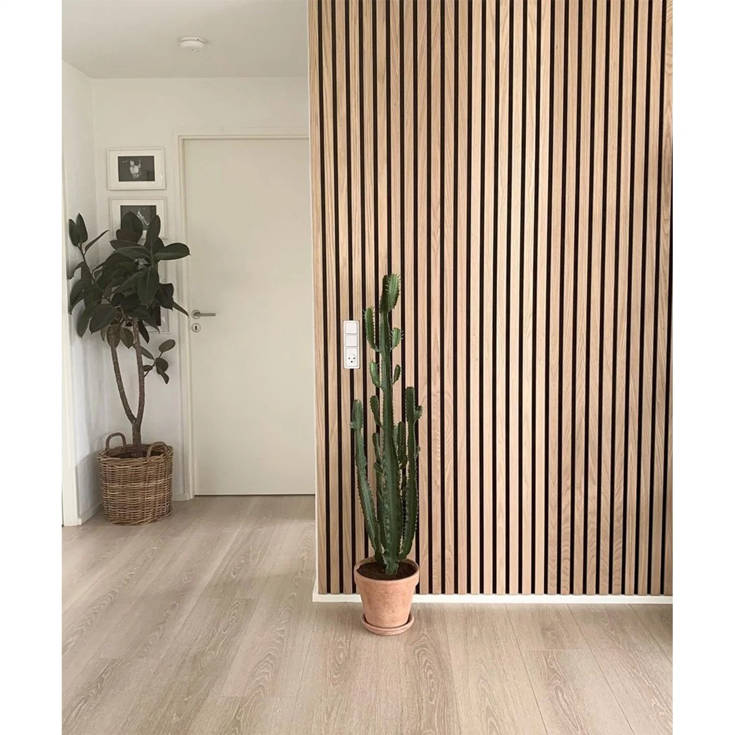 Wood Slat High quality/High cost performance  Wooden Veneer with Fire Resistance Polyester Fiber Board Interior Wall Soundproof Acoustic