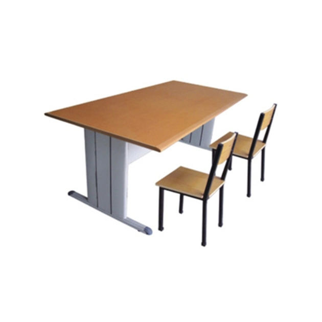 Used School Furniture Type Cheap Study Table and Chair Set with Plywood Surface for School Library