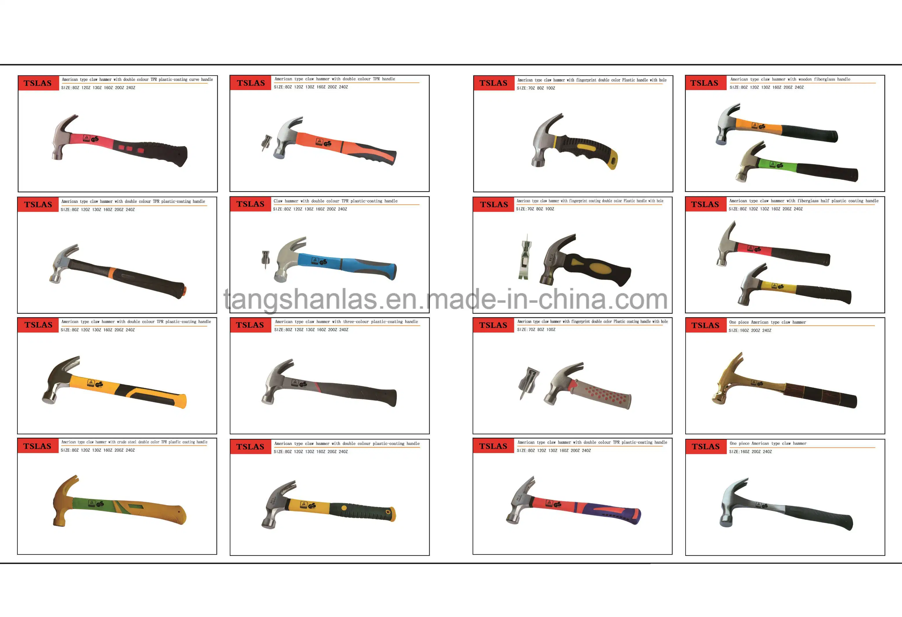 Hammer High quality/High cost performance Claw Hammer with Plastic Coating Handle