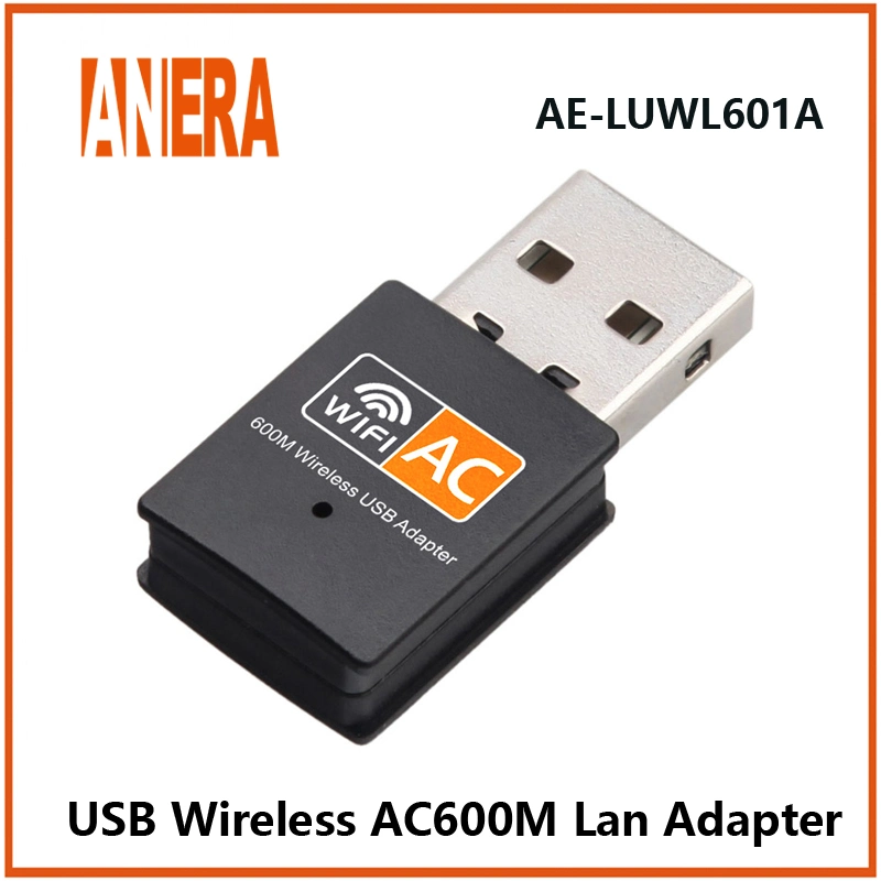 Carte réseau sans fil Anera Dongle USB2.0 Adaptateur WiFi double bande AC600Mbps Carte LAN